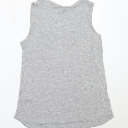 Dorothy Perkins Womens Grey  Viscose Basic Tank Size 10 Round Neck