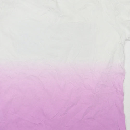 Gap Girls White  Cotton Basic T-Shirt Size L Round Neck