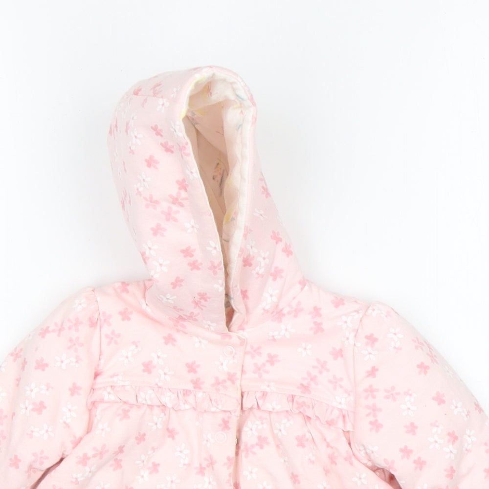George Girls Pink Floral  Jacket  Size 6-9 Months