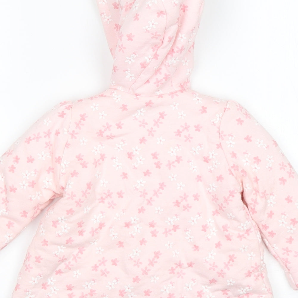 George Girls Pink Floral  Jacket  Size 6-9 Months