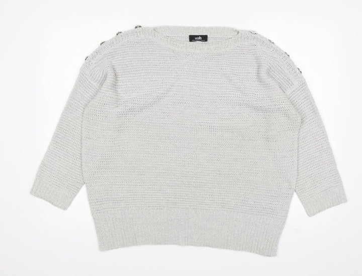 Wallis Womens Grey Roll Neck Acrylic Pullover Jumper Size M