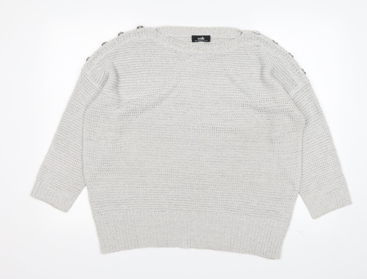 Wallis Womens Grey Roll Neck  Acrylic Pullover Jumper Size M