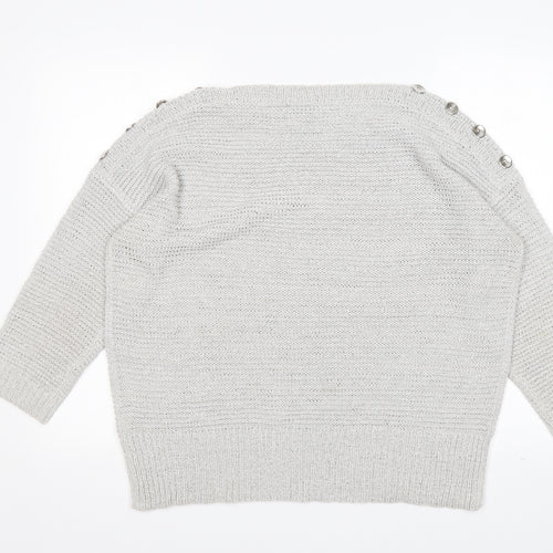 Wallis Womens Grey Roll Neck  Acrylic Pullover Jumper Size M