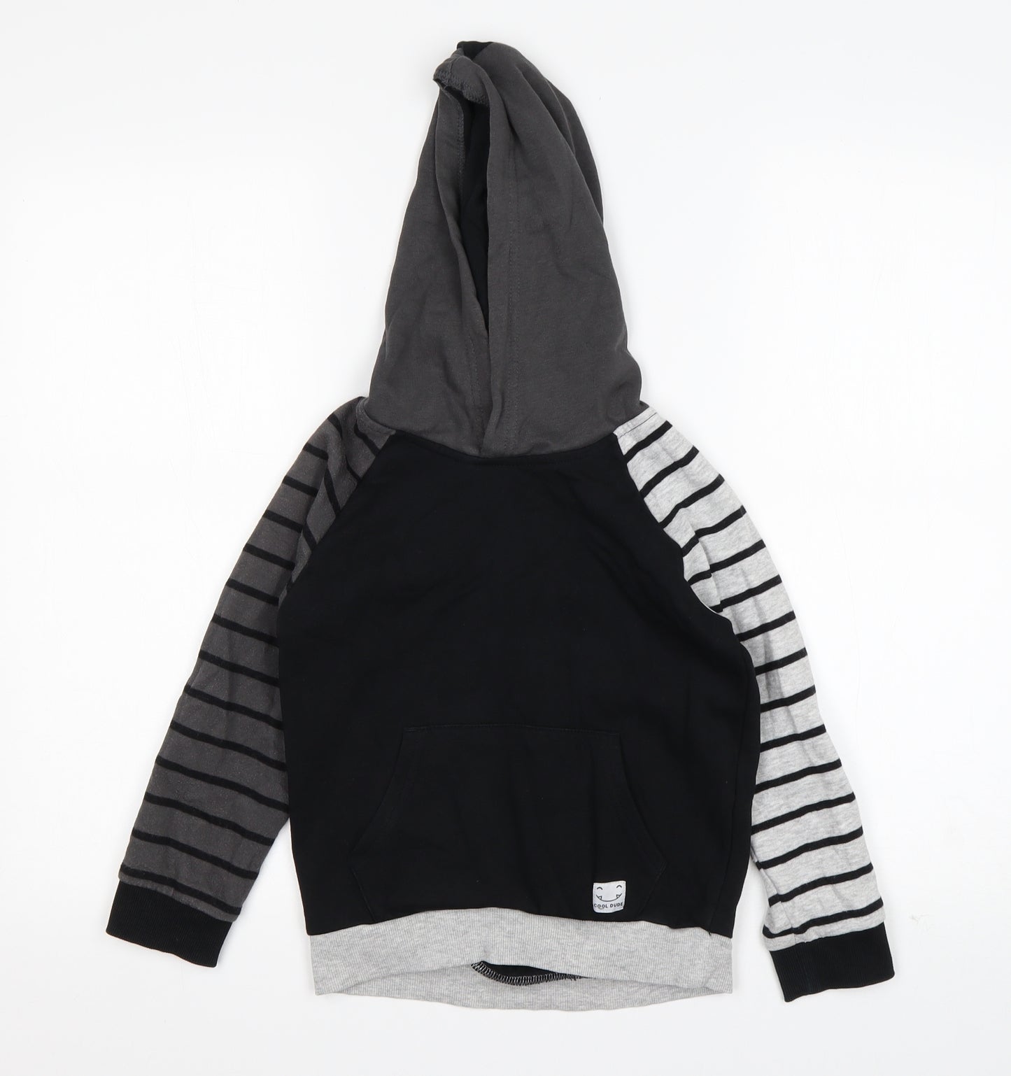 George Boys Multicoloured Striped Cotton Pullover Hoodie Size 5-6 Years