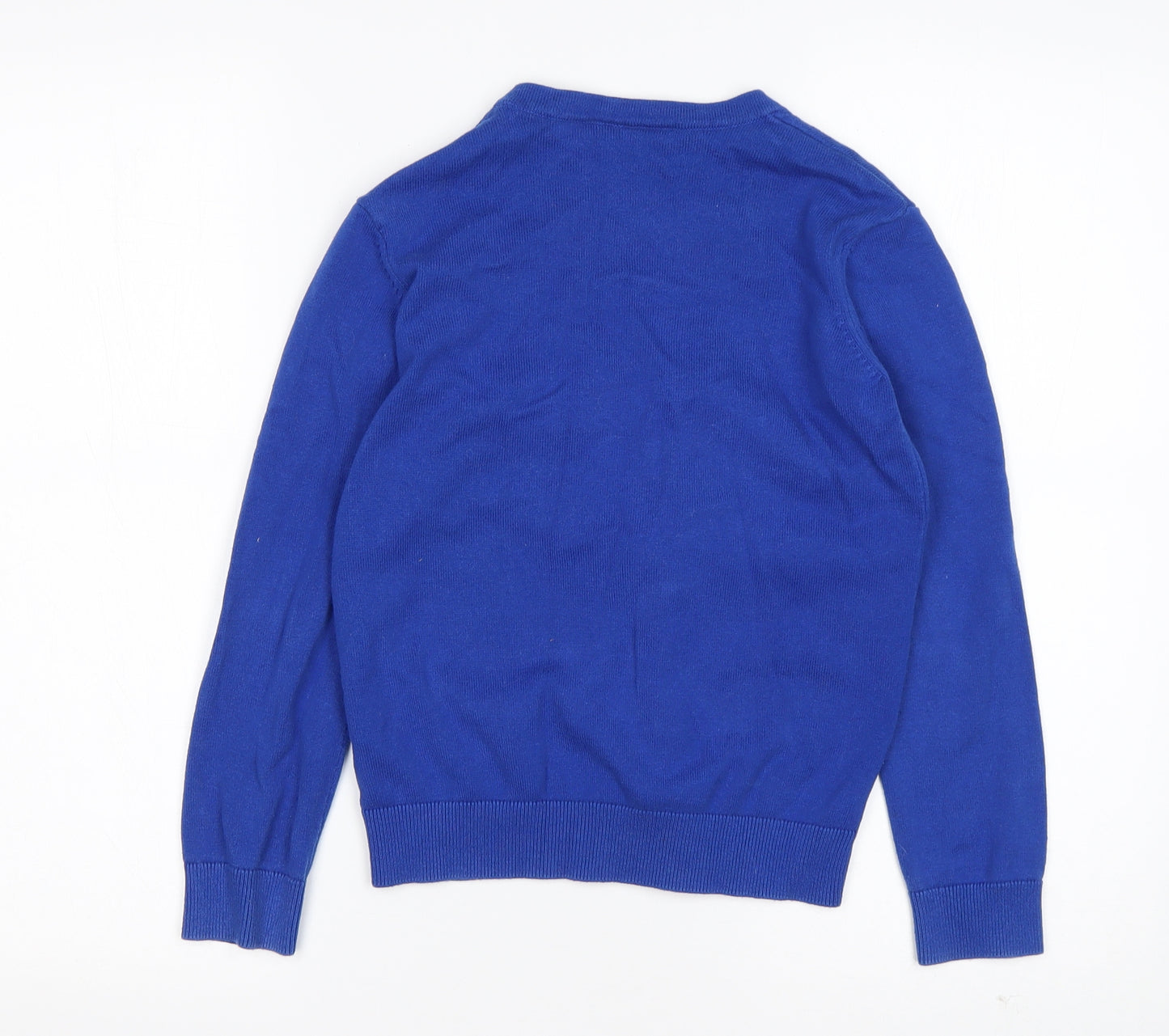 Debenhams Girls Blue V-Neck  Cotton Cardigan Jumper Size 9-10 Years