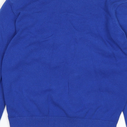 Debenhams Girls Blue V-Neck  Cotton Cardigan Jumper Size 9-10 Years