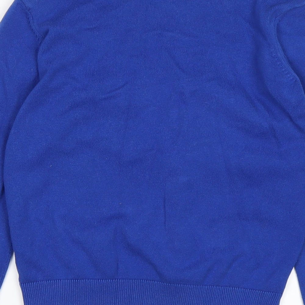 Debenhams Girls Blue V-Neck  Cotton Cardigan Jumper Size 9-10 Years