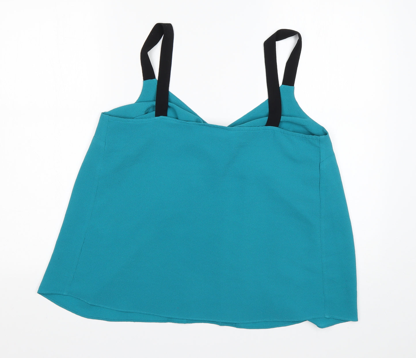 Papaya Womens Green  Polyester Basic Blouse Size 12 V-Neck