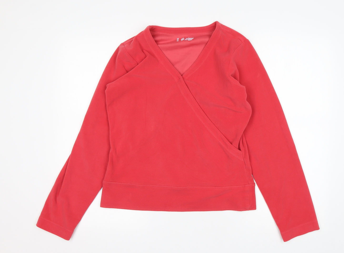 M&S Womens Pink V-Neck  Polyester Pullover Jumper Size 12