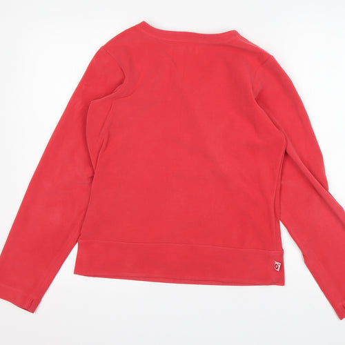 M&S Womens Pink V-Neck  Polyester Pullover Jumper Size 12
