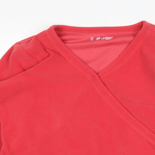 M&S Womens Pink V-Neck  Polyester Pullover Jumper Size 12