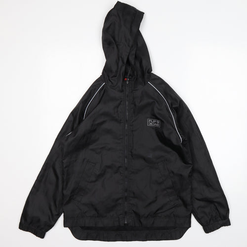 FlipBack Boys Black   Windbreaker Jacket Size 11-12 Years