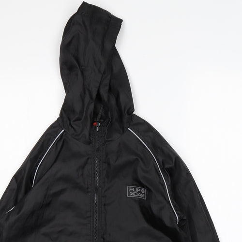 FlipBack Boys Black   Windbreaker Jacket Size 11-12 Years