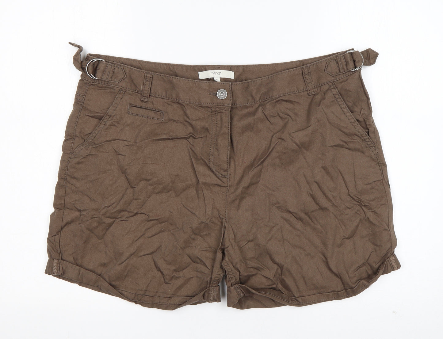 NEXT Womens Brown  Cotton Chino Shorts Size 16 L5 in Regular