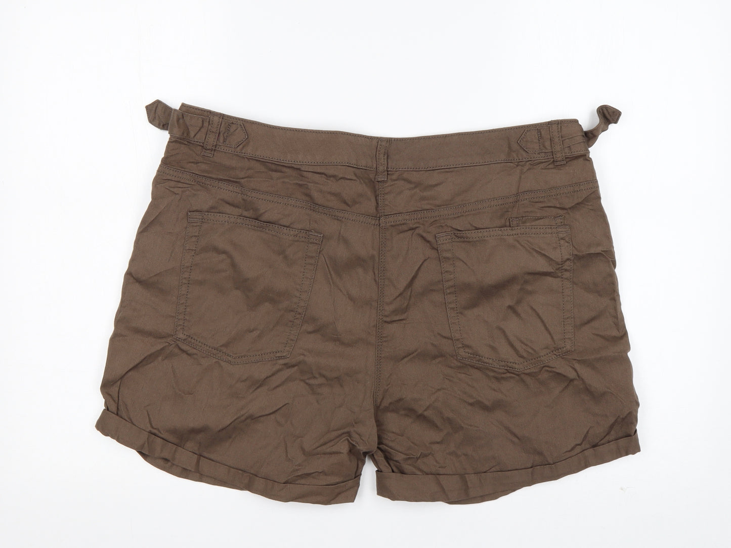 NEXT Womens Brown  Cotton Chino Shorts Size 16 L5 in Regular