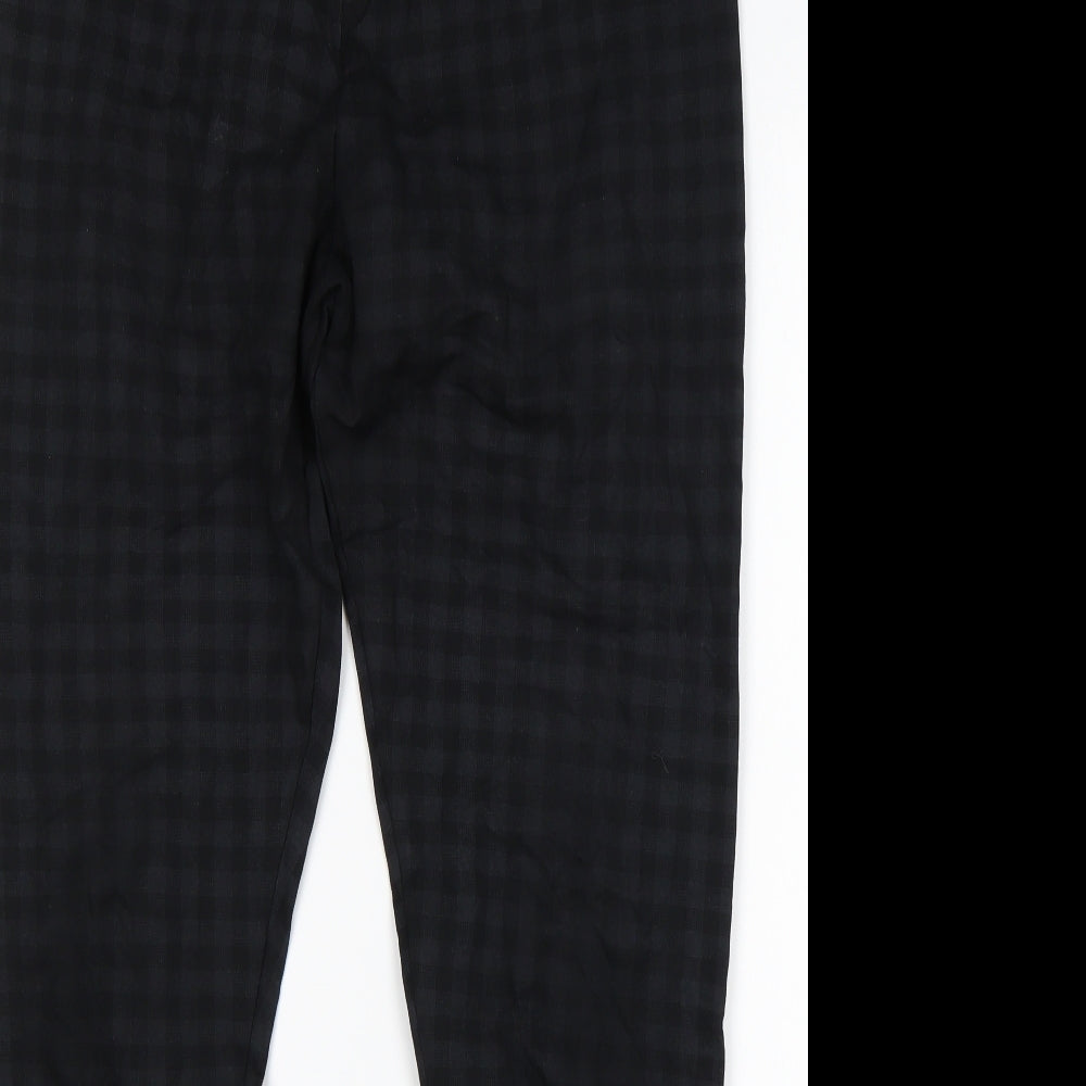 LTS Womens Black Check  Capri Leggings Size M L32 in