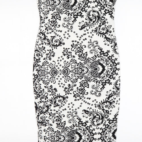 Atmosphere Womens Multicoloured Floral Viscose Pencil Dress  Size 10  Round Neck