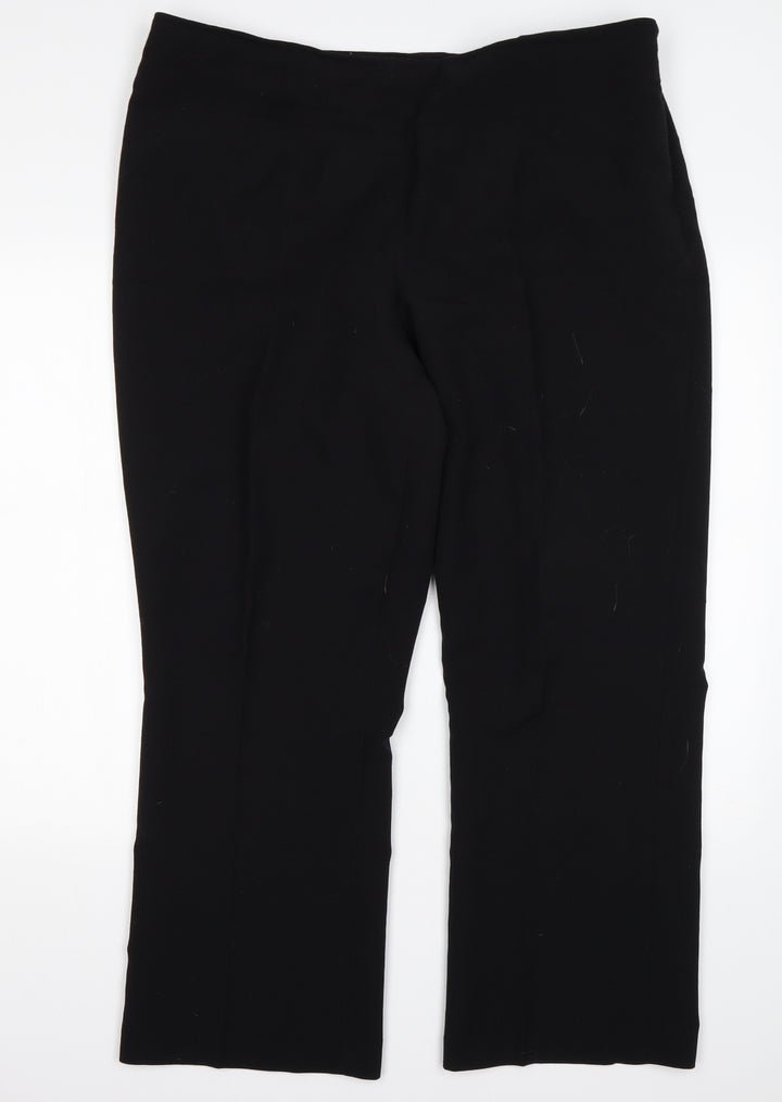 Debenhams Womens Black Polyester Trousers Size 18 L29 in Regular