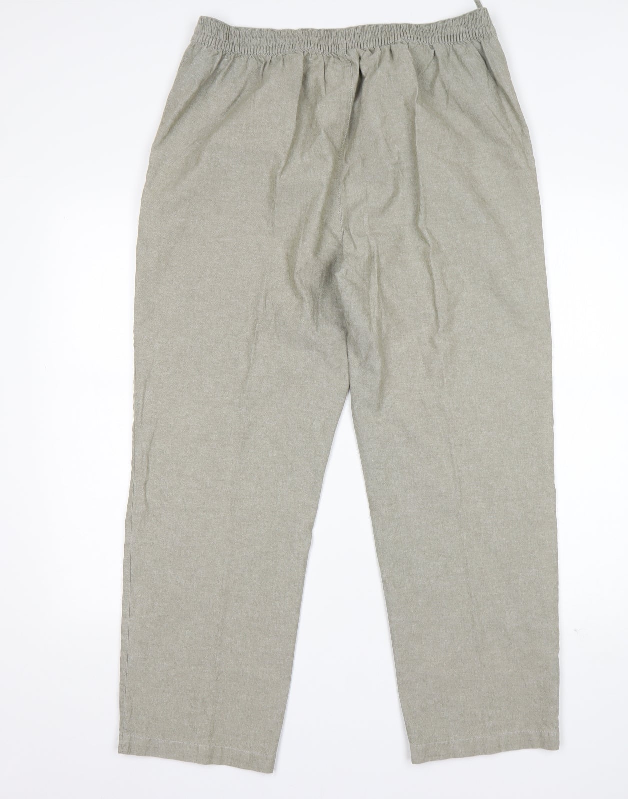 ISLE Essentials Womens Green  Cotton Trousers  Size 14 L28 in Regular