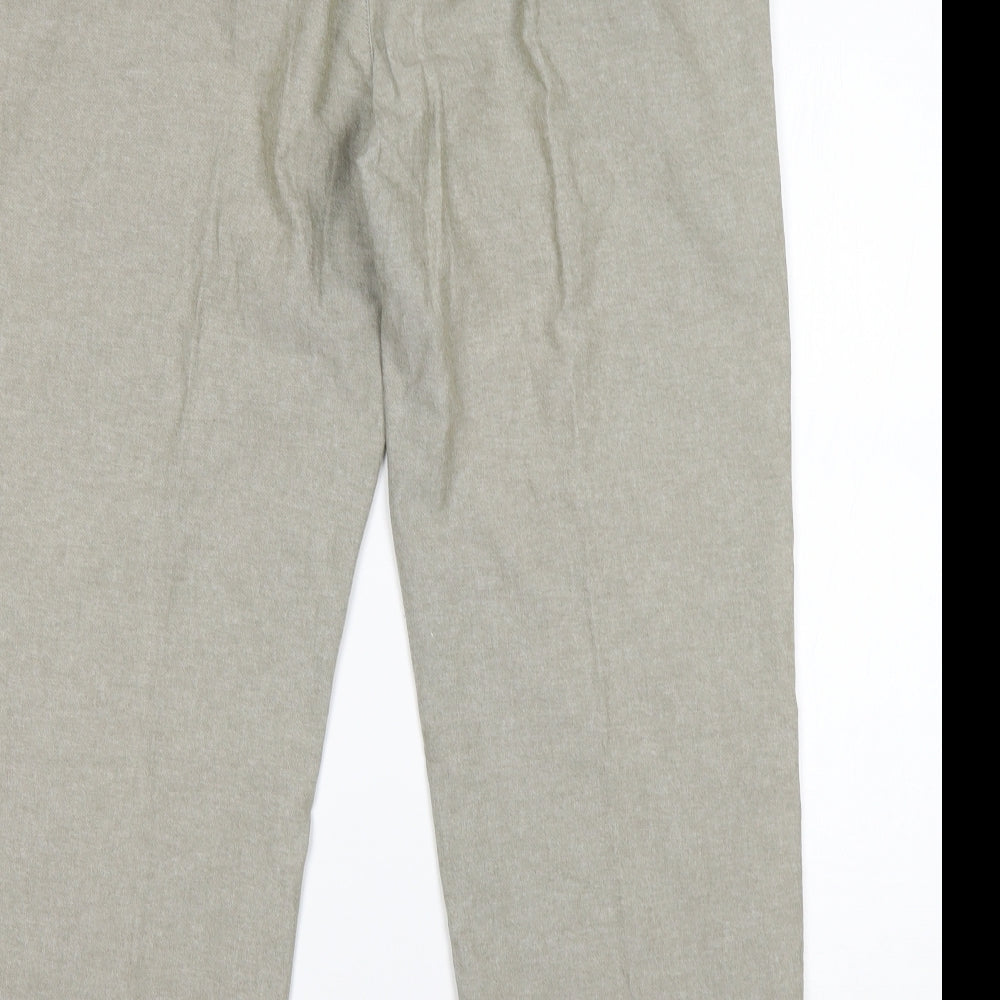 ISLE Essentials Womens Green  Cotton Trousers  Size 14 L28 in Regular