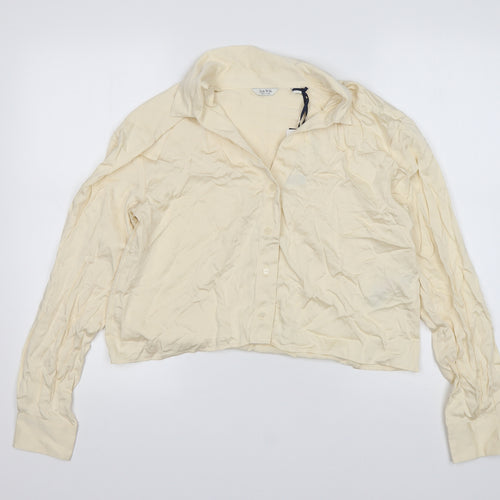 Jack Wills Womens Beige  Viscose Basic Button-Up Size 10 Collared