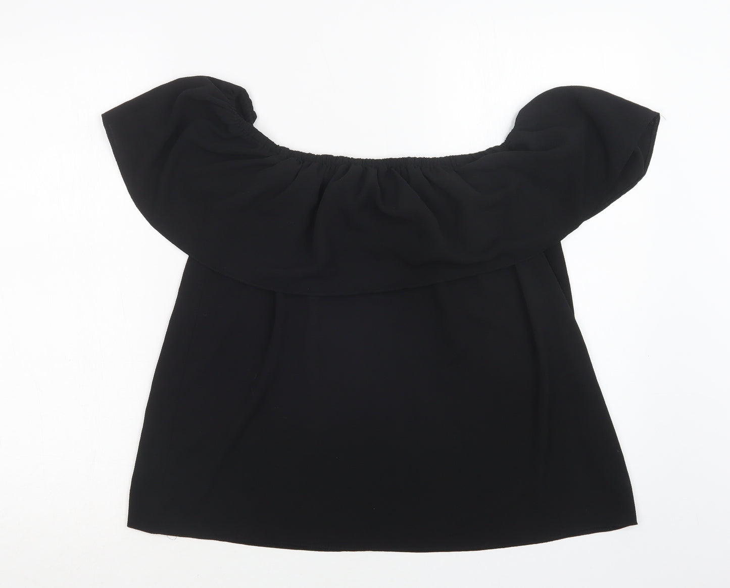 Dorothy Perkins Womens Black  Polyester Basic Blouse Size 10 Off the Shoulder