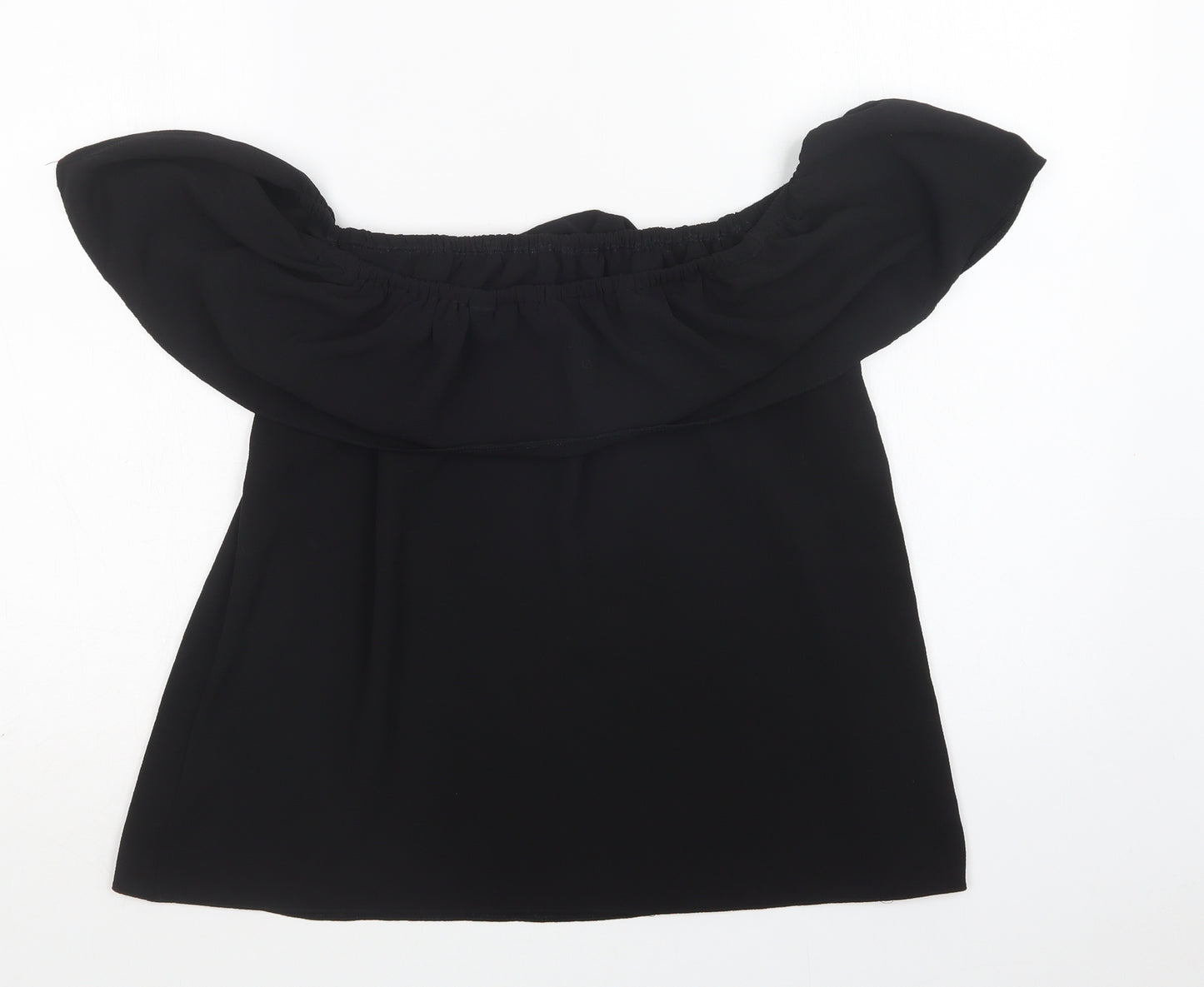 Dorothy Perkins Womens Black  Polyester Basic Blouse Size 10 Off the Shoulder