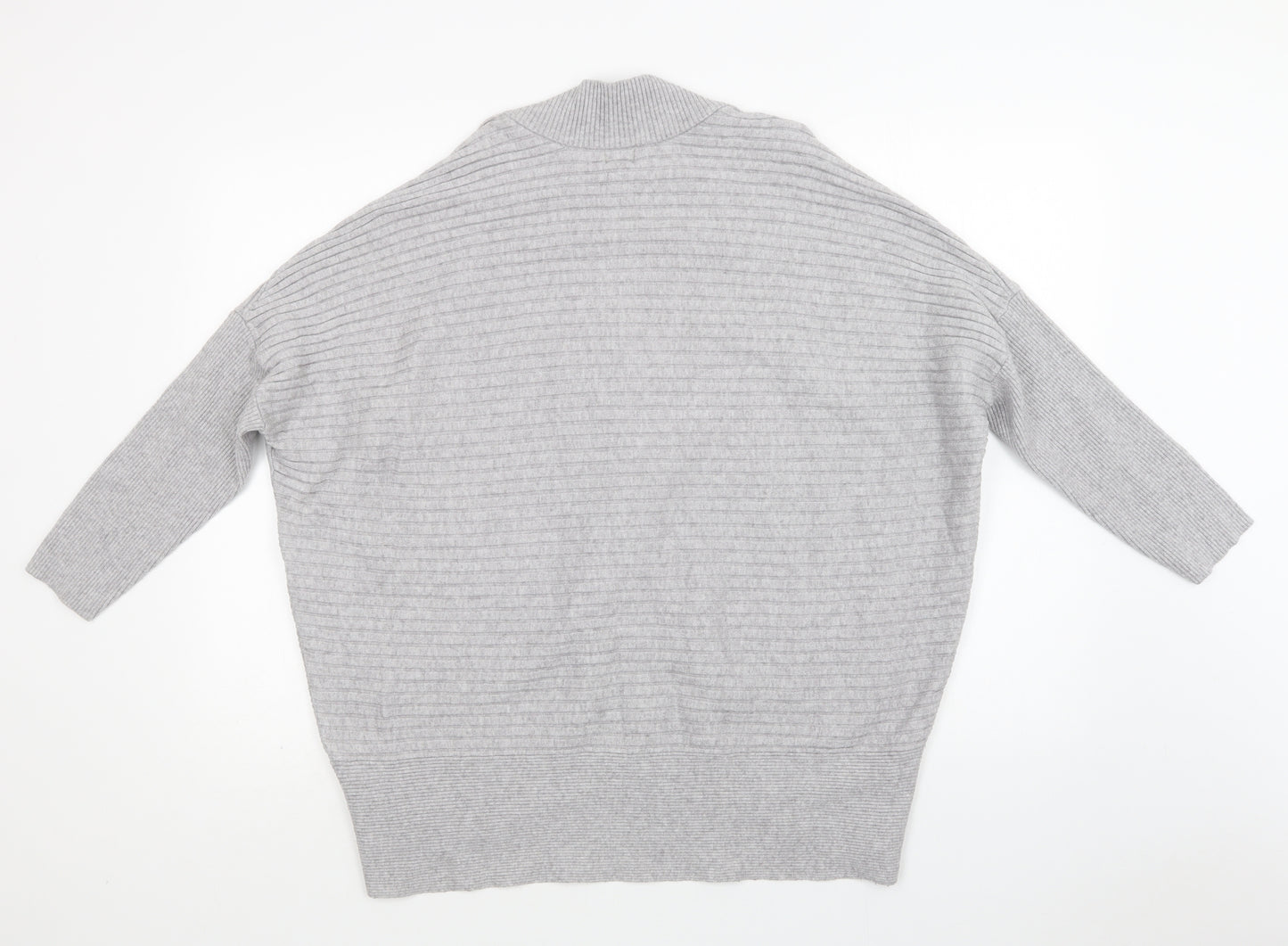 River Is Womens Grey V-Neck  Viscose Pullover Jumper Size M