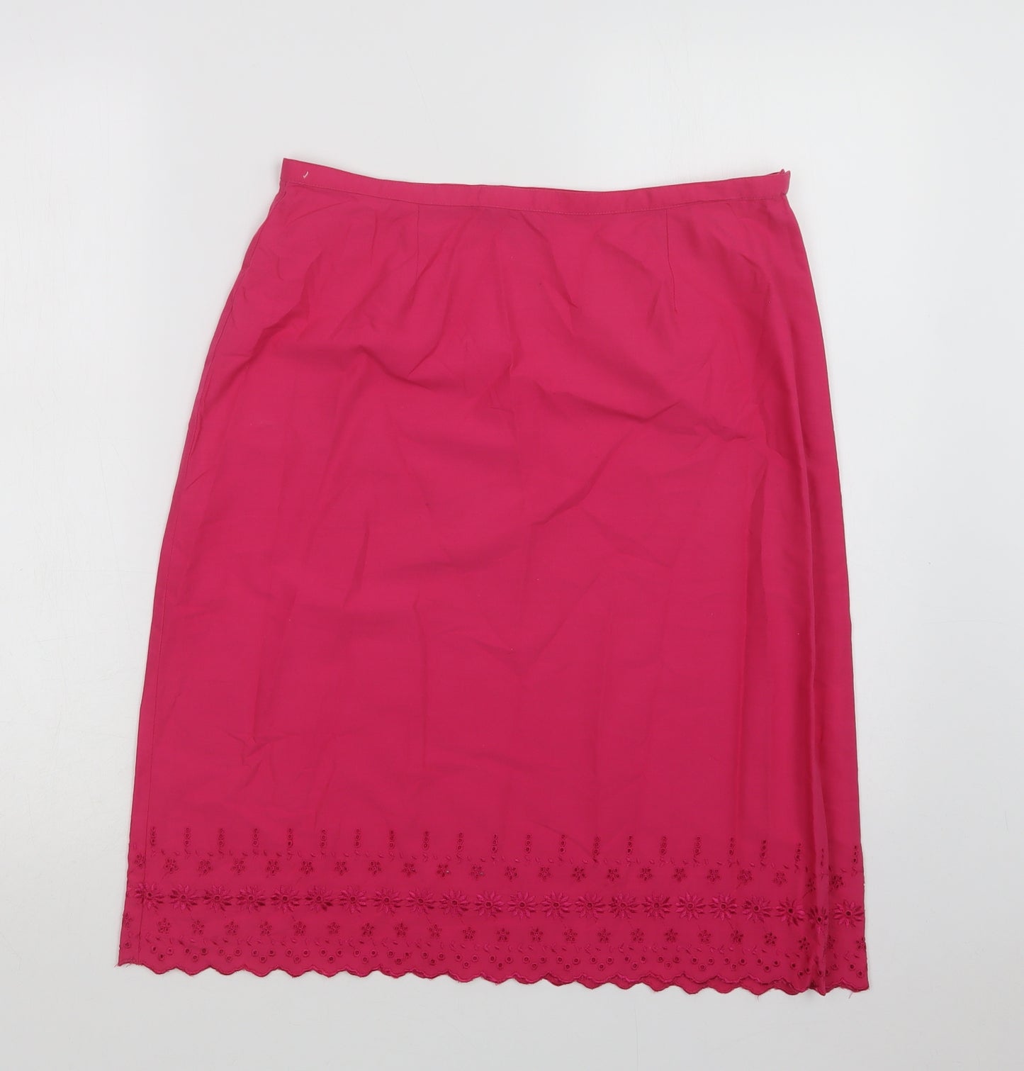 JFW Womens Pink  Cotton Straight & Pencil Skirt Size 12   Zip