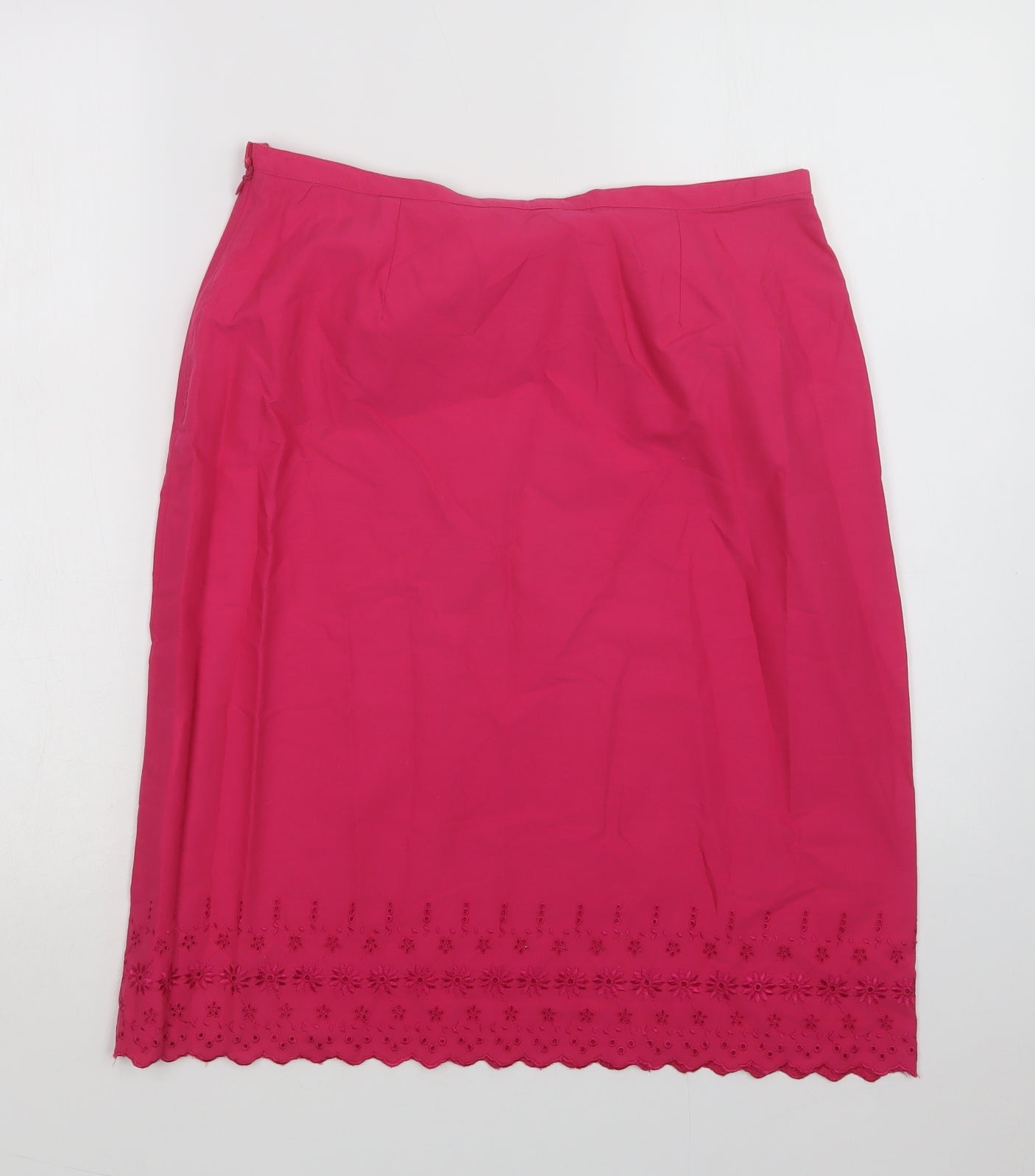 JFW Womens Pink  Cotton Straight & Pencil Skirt Size 12   Zip
