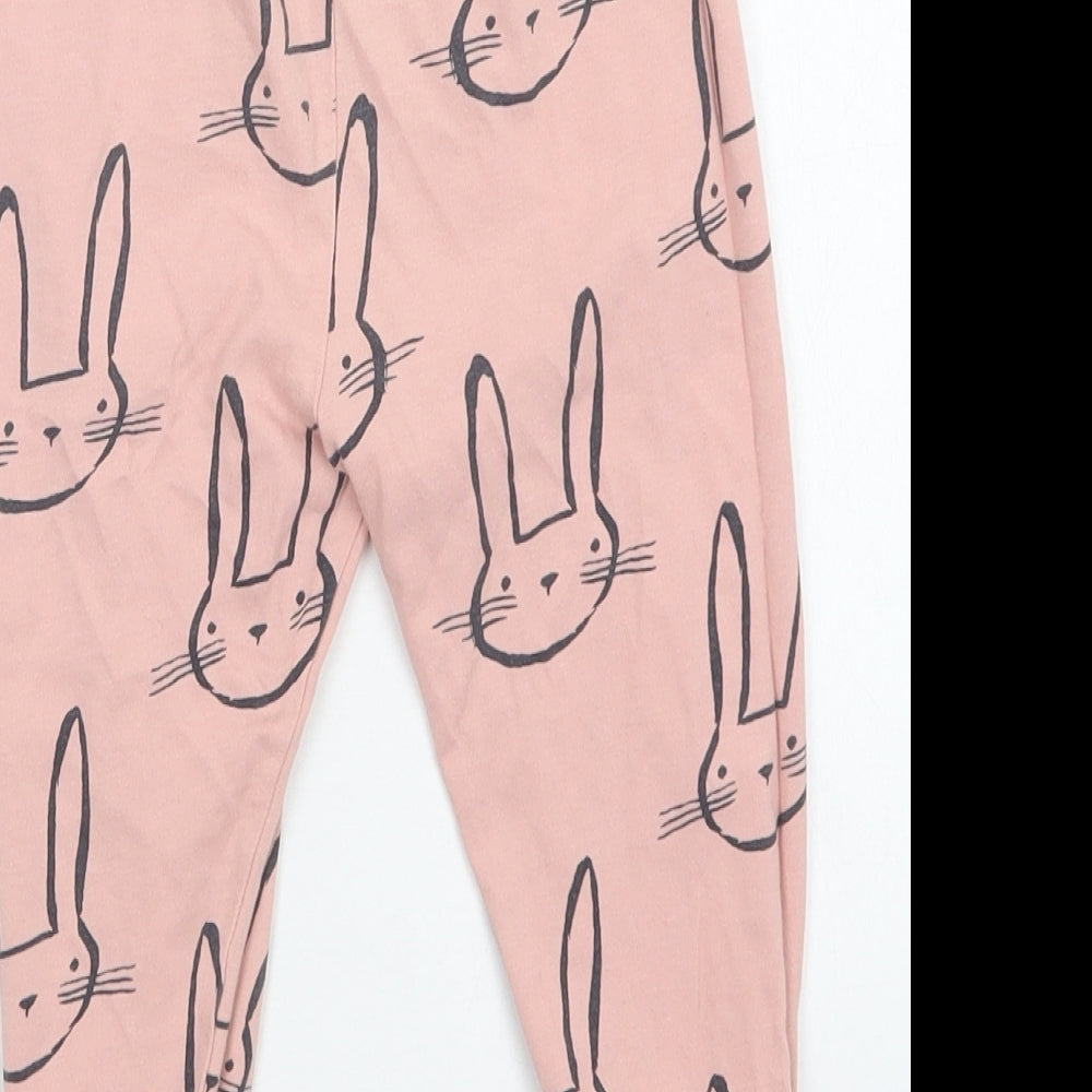 George Girls Pink Geometric Cotton  Pyjama Pants Size 2-3 Years   - Bunny Print
