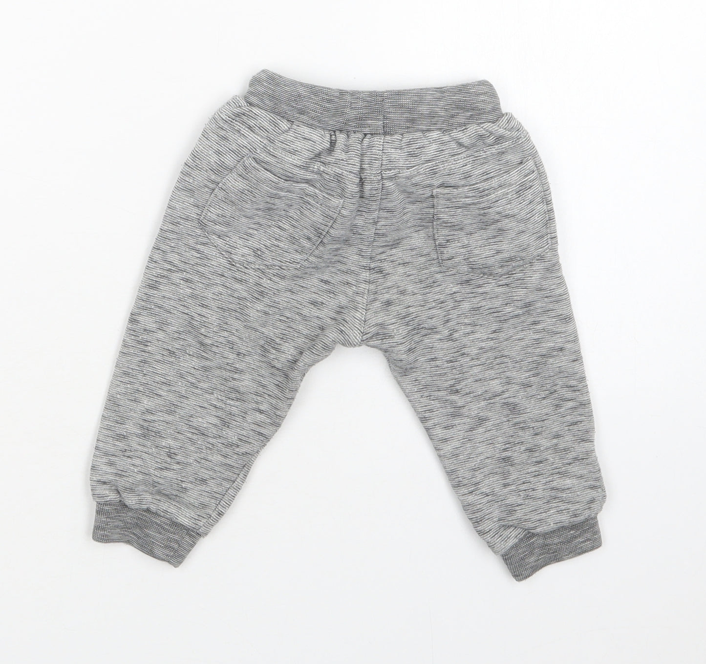 F&F Baby Grey  Cotton Jogger Trousers Size 6-9 Months  Drawstring
