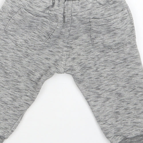 F&F Baby Grey  Cotton Jogger Trousers Size 6-9 Months  Drawstring