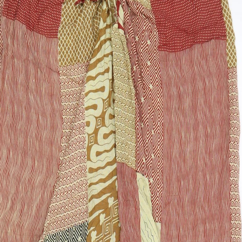 Pueeru Womens Multicoloured Geometric Viscose Maxi Skirt Size L