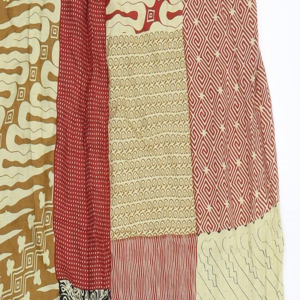 Pueeru Womens Multicoloured Geometric Viscose Maxi Skirt Size L