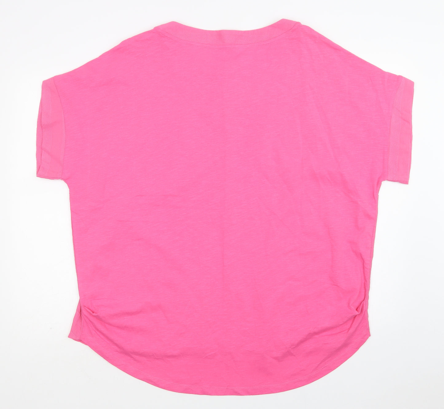 NEXT Womens Pink Striped Cotton Basic Blouse Size 22 Crew Neck