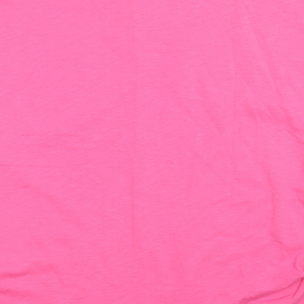 NEXT Womens Pink Striped Cotton Basic Blouse Size 22 Crew Neck