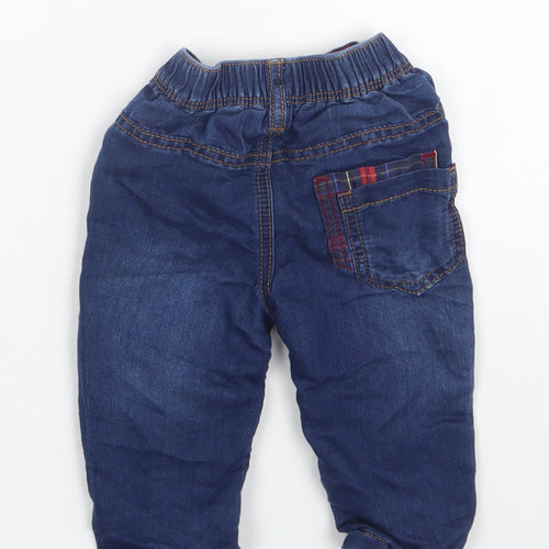 Nutmeg Baby Blue  Cotton Jogger Trousers Size 6-9 Months  Snap