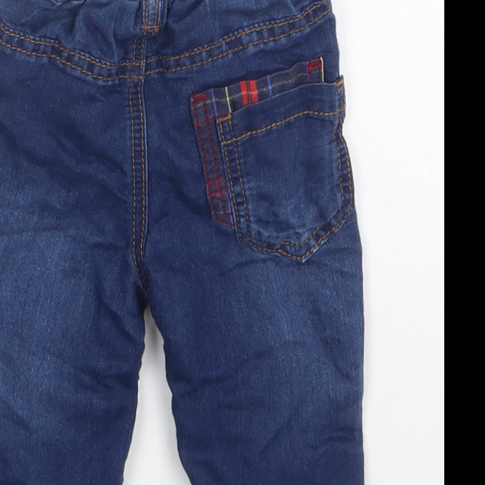 Nutmeg Baby Blue  Cotton Jogger Trousers Size 6-9 Months  Snap