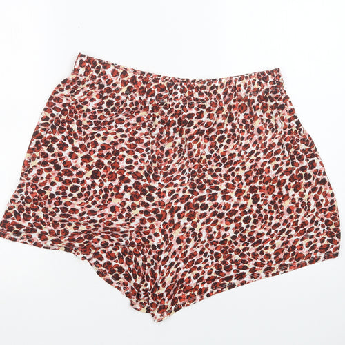 George Womens Red Animal Print Viscose Bermuda Shorts Size 14 L4 in Regular