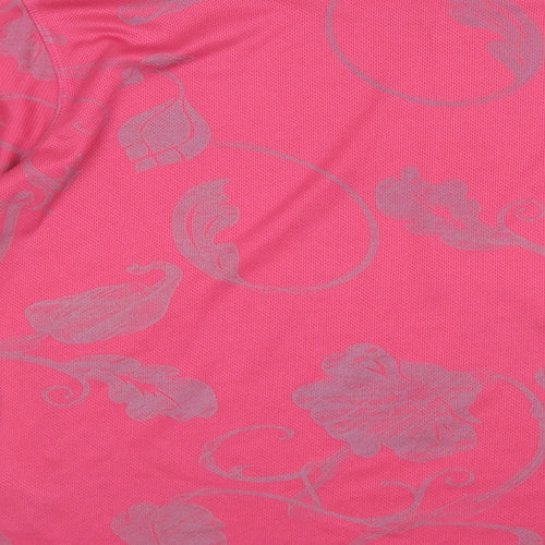 TOG 24 Womens Pink Floral Polyester Basic T-Shirt Size 18 Crew Neck