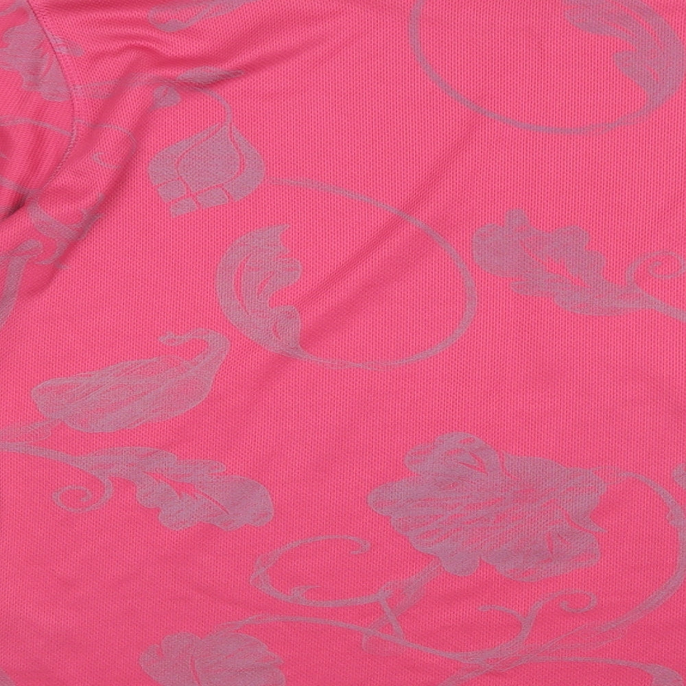 TOG 24 Womens Pink Floral Polyester Basic T-Shirt Size 18 Crew Neck