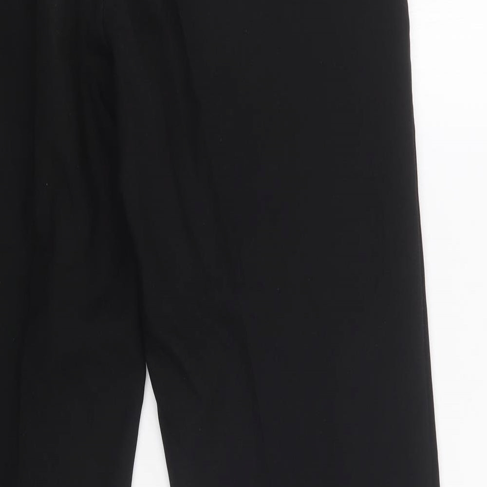 M&S Mens Black  Polyester Dress Pants Trousers Size 34 L29 in Regular Button