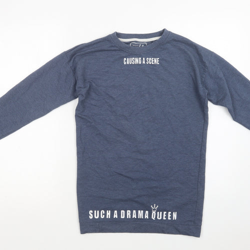 Pep & Co Girls Blue  Cotton Tunic Sweatshirt Size 11-12 Years
