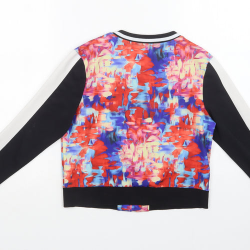 River Island Girls Multicoloured Geometric Polyester Full Zip Sweatshirt Size 9-10 Years  Zip