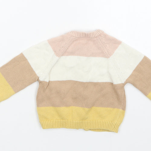 Nutmeg Baby Multicoloured Striped Cotton Cardigan Jumper Size 18-24 Months  Button