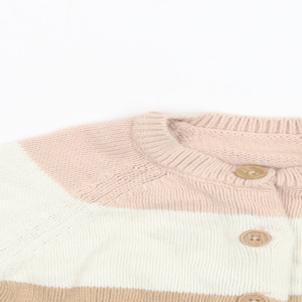 Nutmeg Baby Multicoloured Striped Cotton Cardigan Jumper Size 18-24 Months  Button