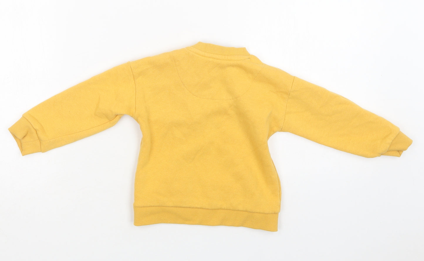 F&F Baby Yellow  Cotton Pullover Jumper Size 12-18 Months  Snap - Fun