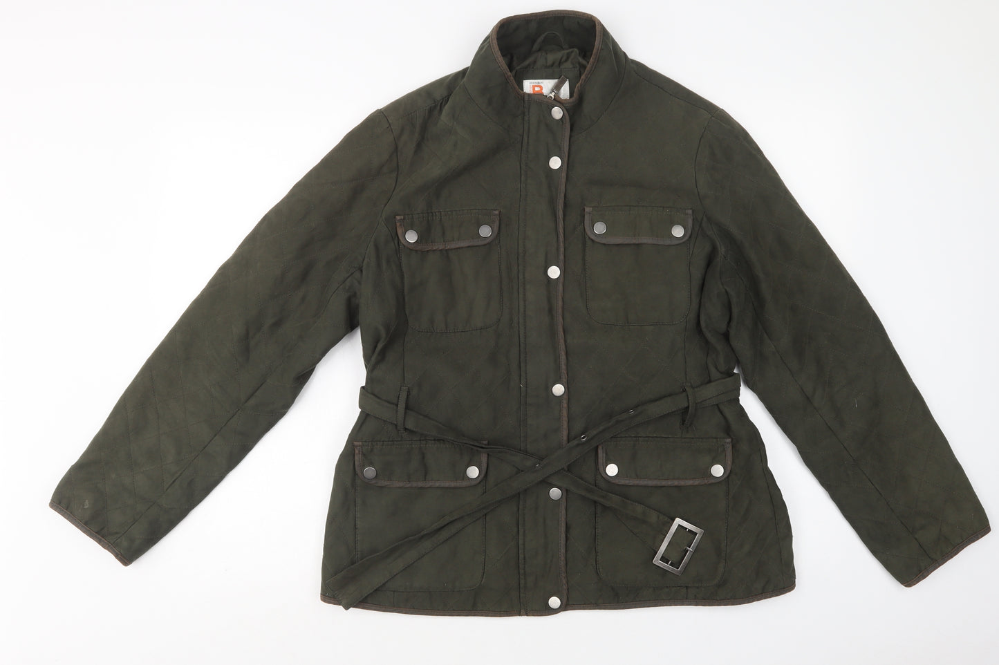 Bernardo Womens Green   Quilted Jacket Size L  Zip