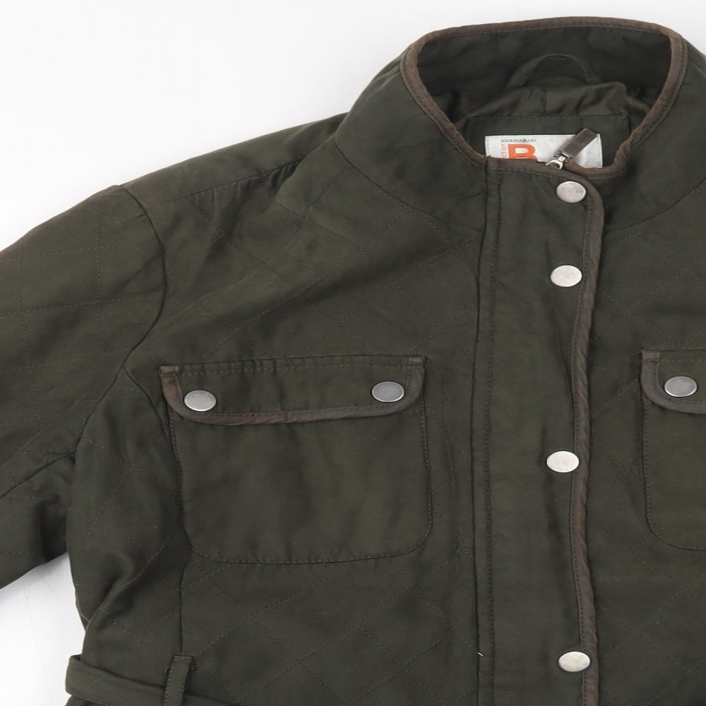 Bernardo Womens Green   Quilted Jacket Size L  Zip
